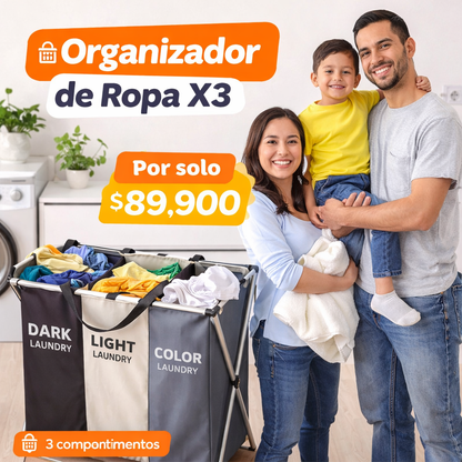 ❌ Evita manchas en tu ropa, 🧺 ¡Organiza tu lavandería! Canasto Ropa Sucia X 3