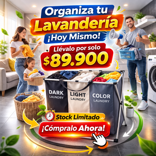 ❌ Evita manchas en tu ropa, 🧺 ¡Organiza tu lavandería! Canasto Ropa Sucia X 3