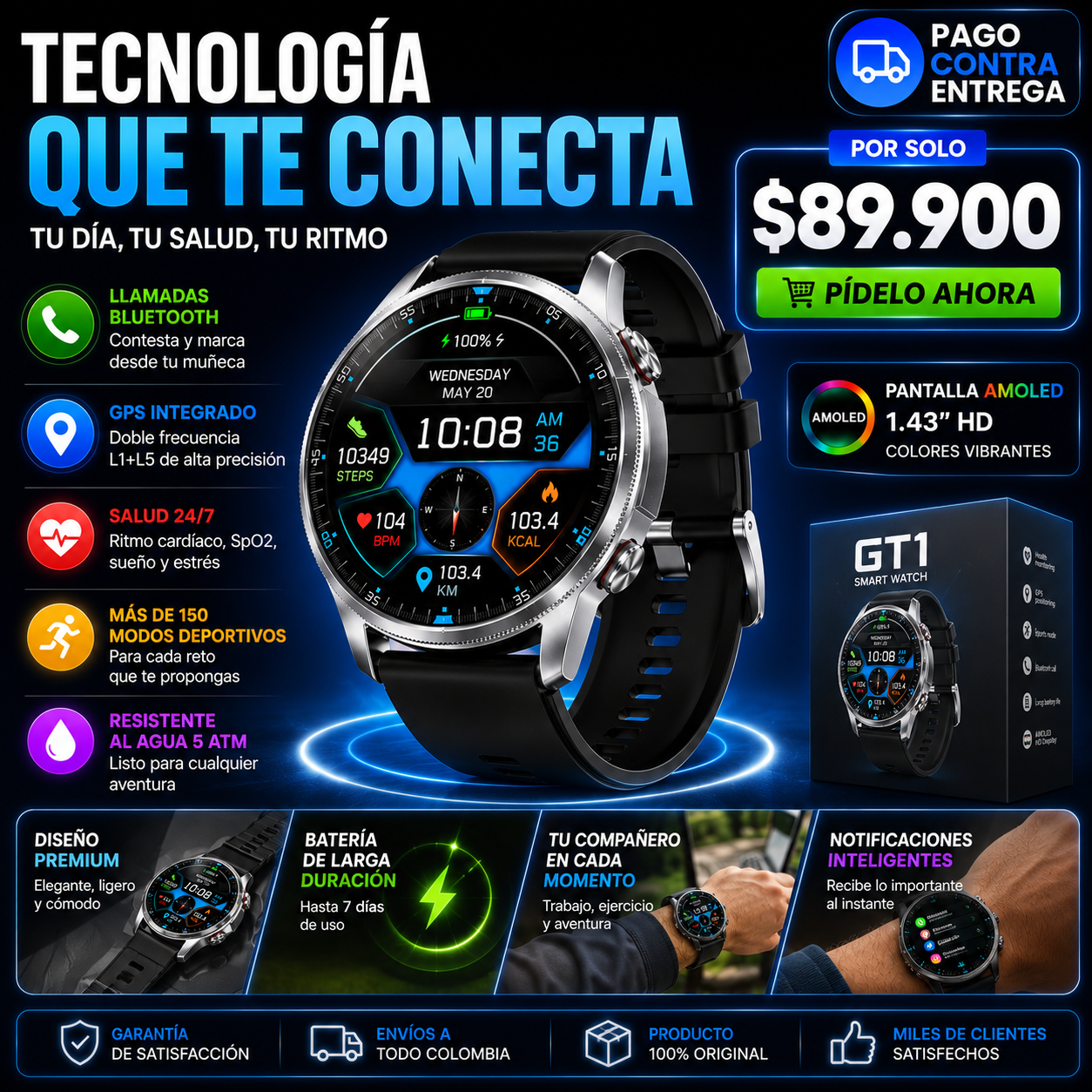 🔥 El Smartwatch Que Lo Tiene Todo, Tecnología Premium En Tu Muñeca