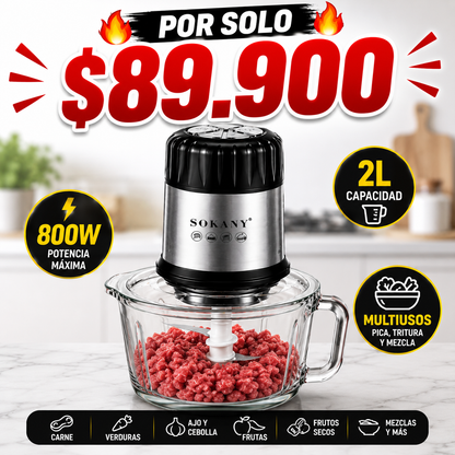 🔥 TRITURA, PICA Y MEZCLA EN SEGUNDOS ⚡ PROCESADOR DE ALIMENTOS MULTIFUNCIONAL SOKANY