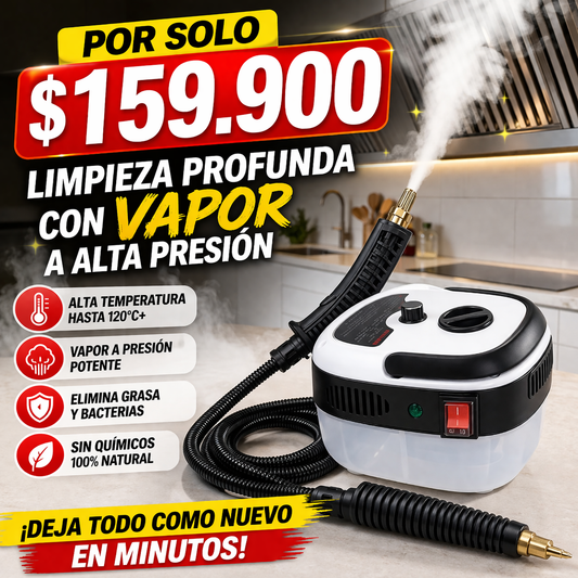 ¡Deja todo como nuevo en minutos con el Limpiador de Vapor de Alta Presión!