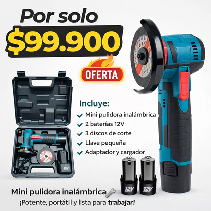¡La herramienta que lo hace TODO sin cables!, Mini Pulidora Angular Inalambrica