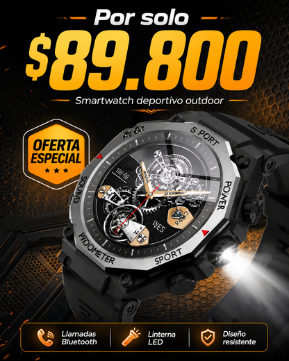 Diseño resistente, actitud imparable — Reloj  Deportivo Outdoor GT60 con Linterna LED