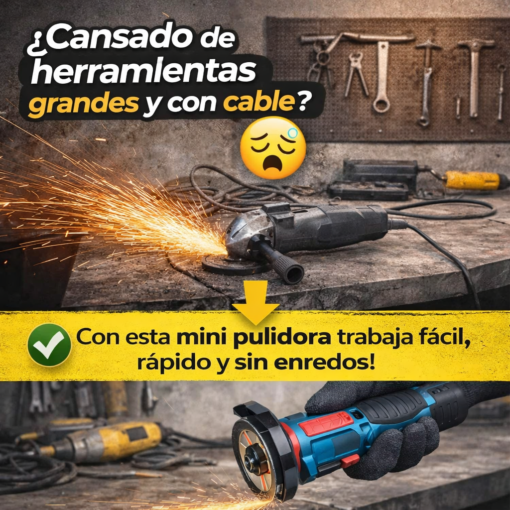¡La herramienta que lo hace TODO sin cables!, Mini Pulidora Angular Inalambrica