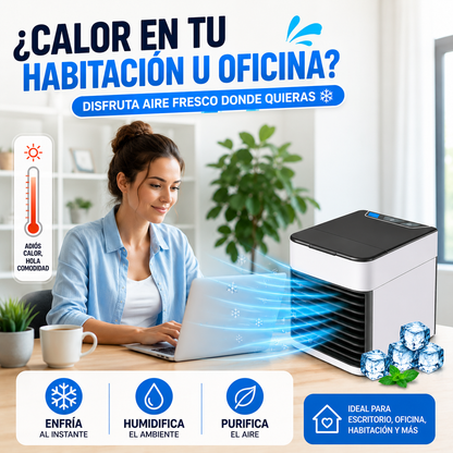 ❄️ DILE ADIÓS AL CALOR CON EL MINI AIRE ACONDICIONADO PORTÁTIL 3 EN 1 💨