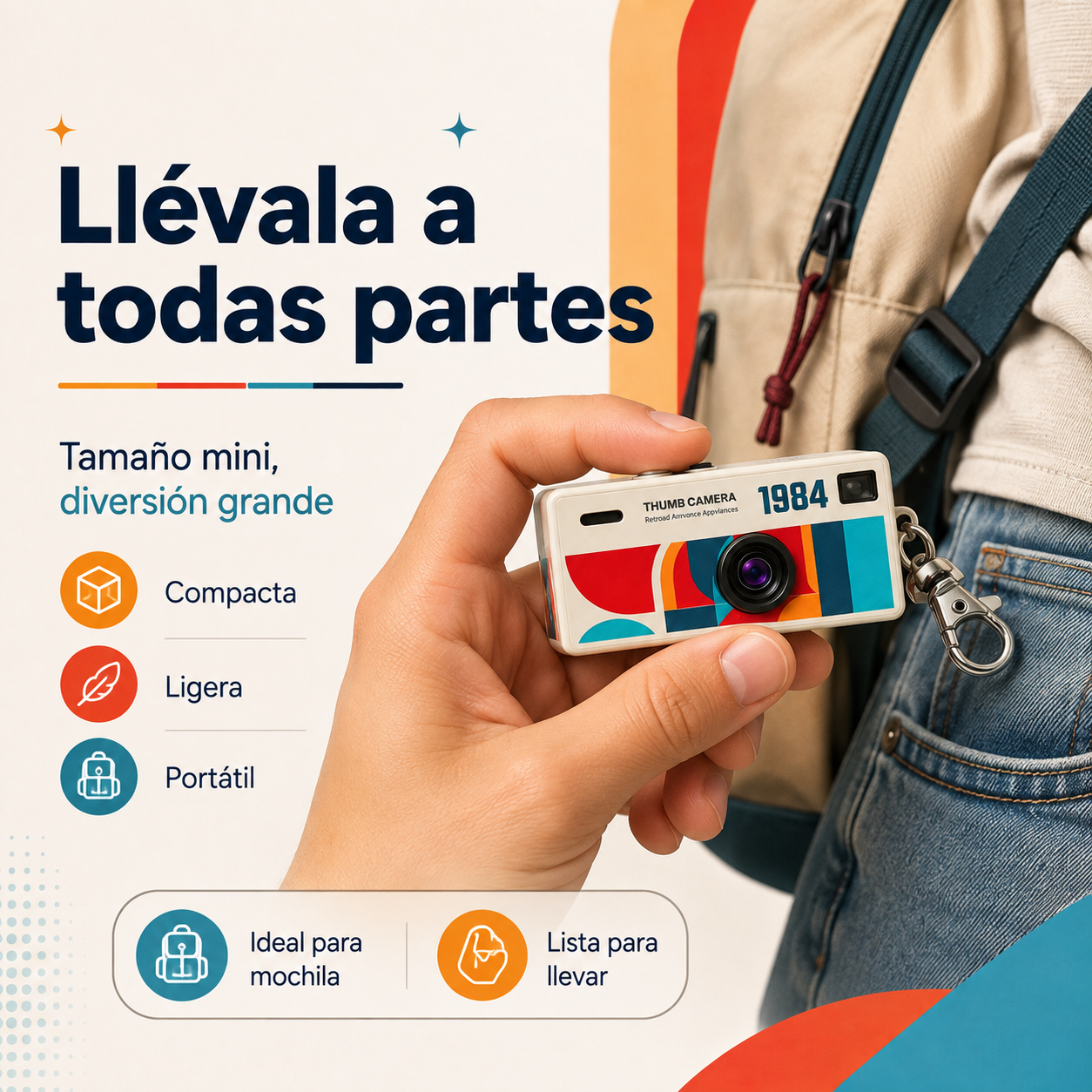 📸 Mini tamaño. Grandes momentos. Captura fotos y videos con un estilo retro único.