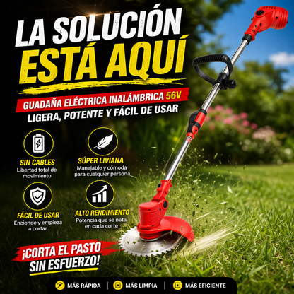 ¡Transforma tu jardín en minutos sin esfuerzo y con resultados profesionales! 🌿⚡ | Guadaña Eléctrica Inalámbrica 56V