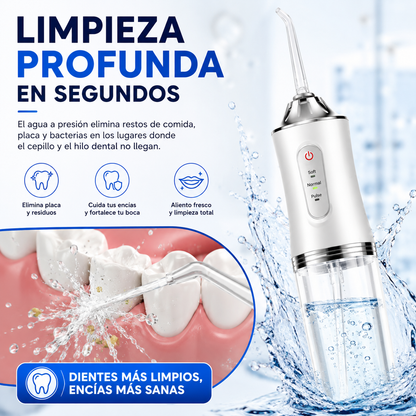 Adiós residuos entre dientes: mejora tu higiene diaria con el Irrigador Bucal Portátil