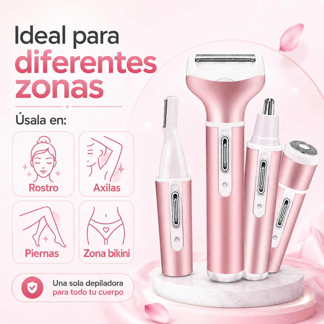 Piel suave en minutos con tu Depiladora 4 en 1