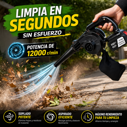 El aliado perfecto para limpiar rápido, Ideal para hogar, auto y taller. Aspiradora y sopladora inalámbrica