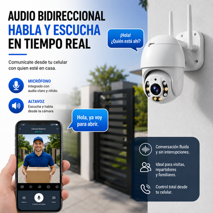 Vigila tu hogar desde cualquier lugar! Control total con giro de 360°.