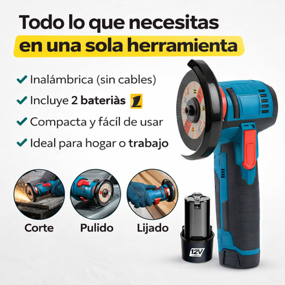 ¡La herramienta que lo hace TODO sin cables!, Mini Pulidora Angular Inalambrica