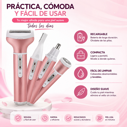 Piel suave en minutos con tu Depiladora 4 en 1