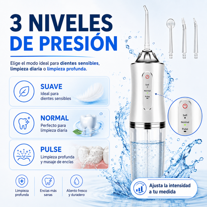 Adiós residuos entre dientes: mejora tu higiene diaria con el Irrigador Bucal Portátil