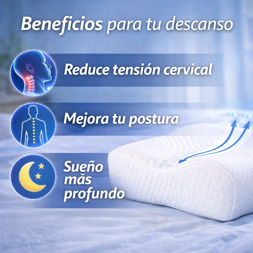 ¿Te levantas cansado y con dolor de cuello todos los días? Empieza a descansar como tu cuerpo lo necesita con la Almohada Ortopédica Cervical