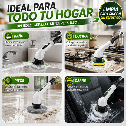 😩 ¿Cansado de tallar por horas? ⚡ Limpia sin esfuerzo en segundos. Cepillo Eléctrico Limpieza Giratorio 9 En 1