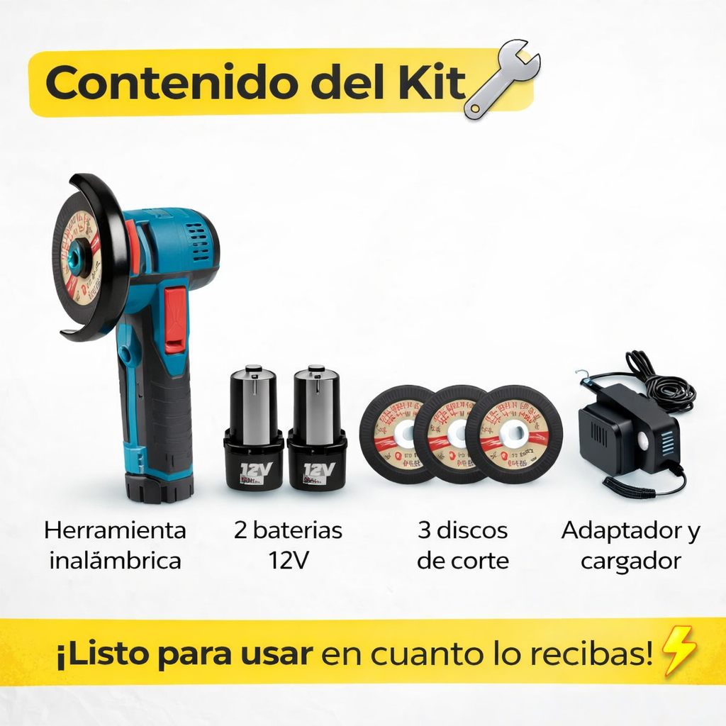 ¡La herramienta que lo hace TODO sin cables!, Mini Pulidora Angular Inalambrica