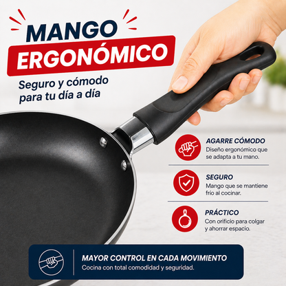 ¡Cocina sin que se pegue y ahorra con esta oferta única! Set x3 Sartenes Antiadherentes