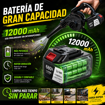 El aliado perfecto para limpiar rápido, Ideal para hogar, auto y taller. Aspiradora y sopladora inalámbrica