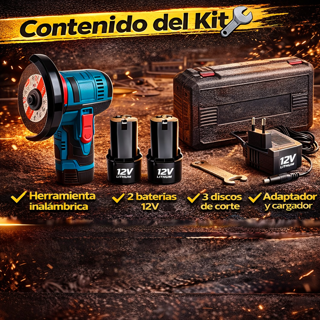 ¡La herramienta que lo hace TODO sin cables!, Mini Pulidora Angular Inalambrica