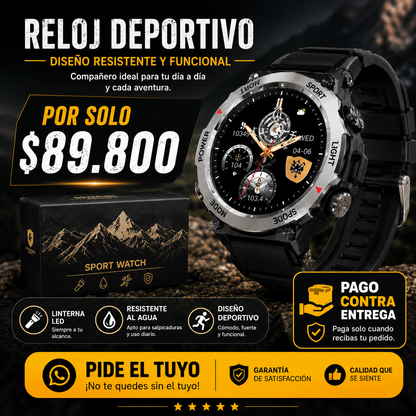 Diseño resistente, actitud imparable — Reloj  Deportivo Outdoor GT60 con Linterna LED