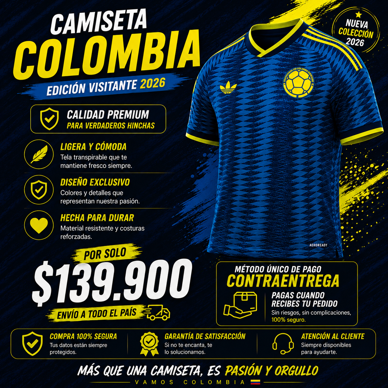 CAMISETA COLOMBIA 2026 CO🔥 La nueva piel que está rompiendo tendencias ⚡