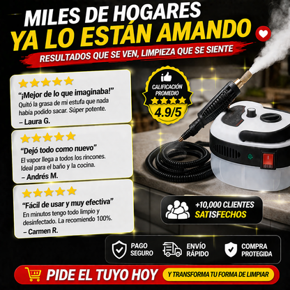 ¡Deja todo como nuevo en minutos con el Limpiador de Vapor de Alta Presión!